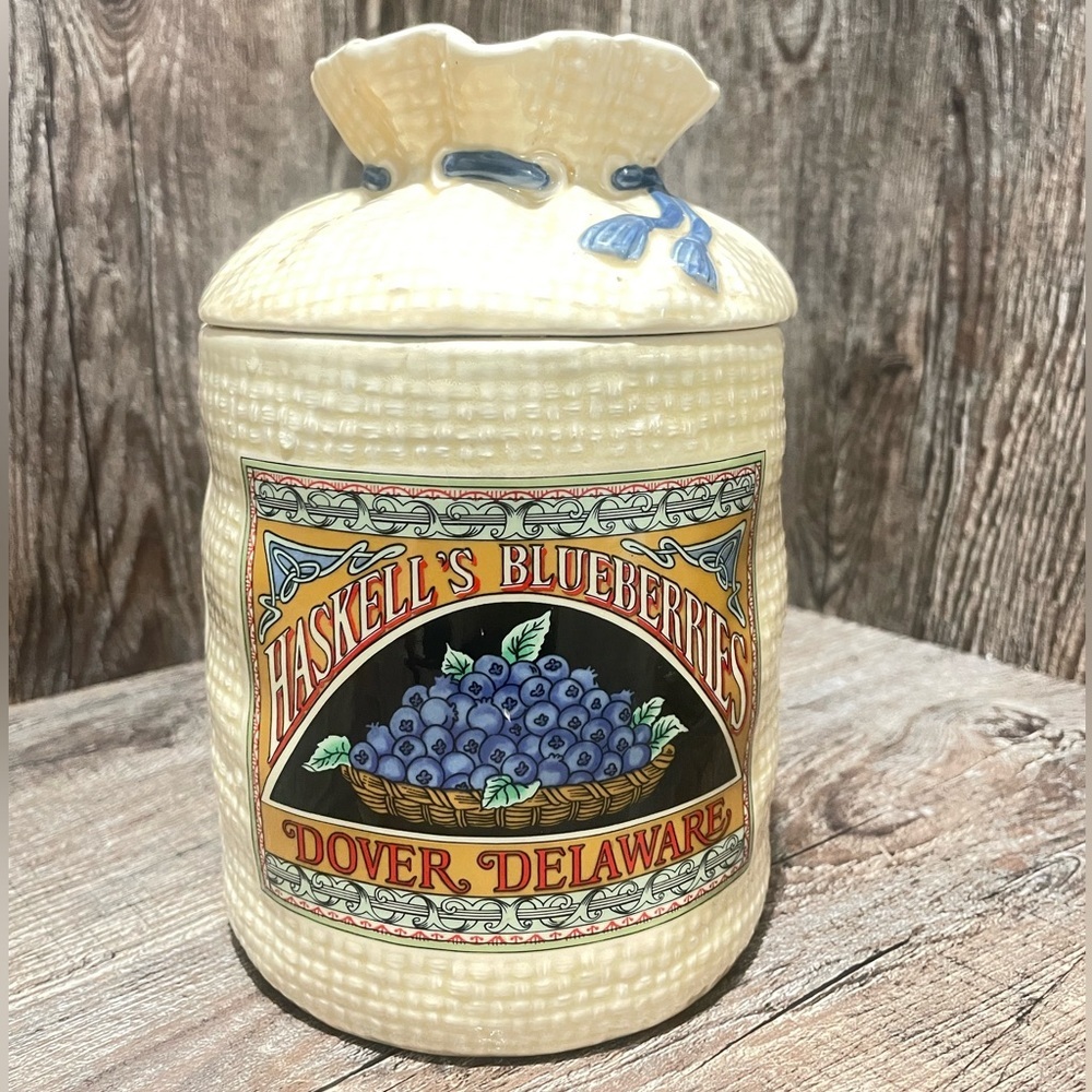 Rustic Cream Ceramic Canister Set with Vintage Labels - Picture 3 of 10